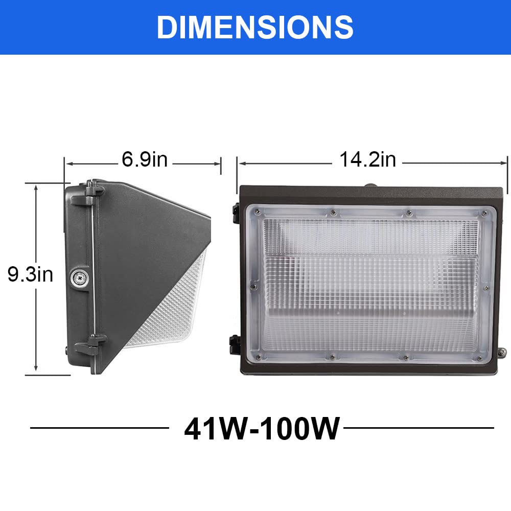 OSTEK 41W LED Wall Pack Light 5200LM (150-200W HPS/MH Equiv.) 5000K Daylight Commercial Outdoor Wall Area Security Lighting Fixture IP65 Waterproof 100-277V,ETL&DLC Listed