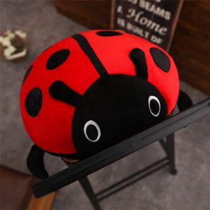 pangcangshu Cute Plush Toy Soft Ladybug Ladybird Insect Hold Doll Pillow Cushion Novelty Children Birthday Gift (Red, 30cm/11inch)