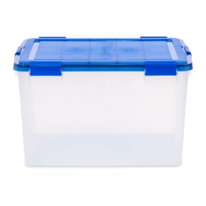 IRIS USA 3Pack 74qt WEATHERPRO Airtight Plastic Storage Bin with Lid and Seal and Secure Latching Buckles