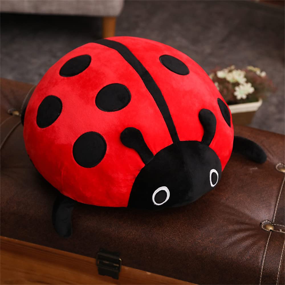 pangcangshu Cute Plush Toy Soft Ladybug Ladybird Insect Hold Doll Pillow Cushion Novelty Children Birthday Gift (Red, 30cm/11inch)