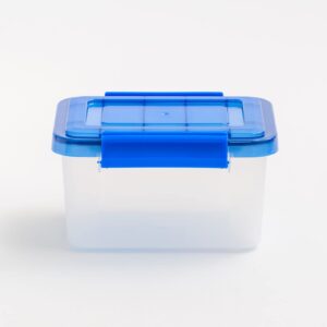 IRIS USA 5Pack 6.5qt WEATHERPRO Airtight Plastic Storage Bin with Lid and Seal and Secure Latching Buckles