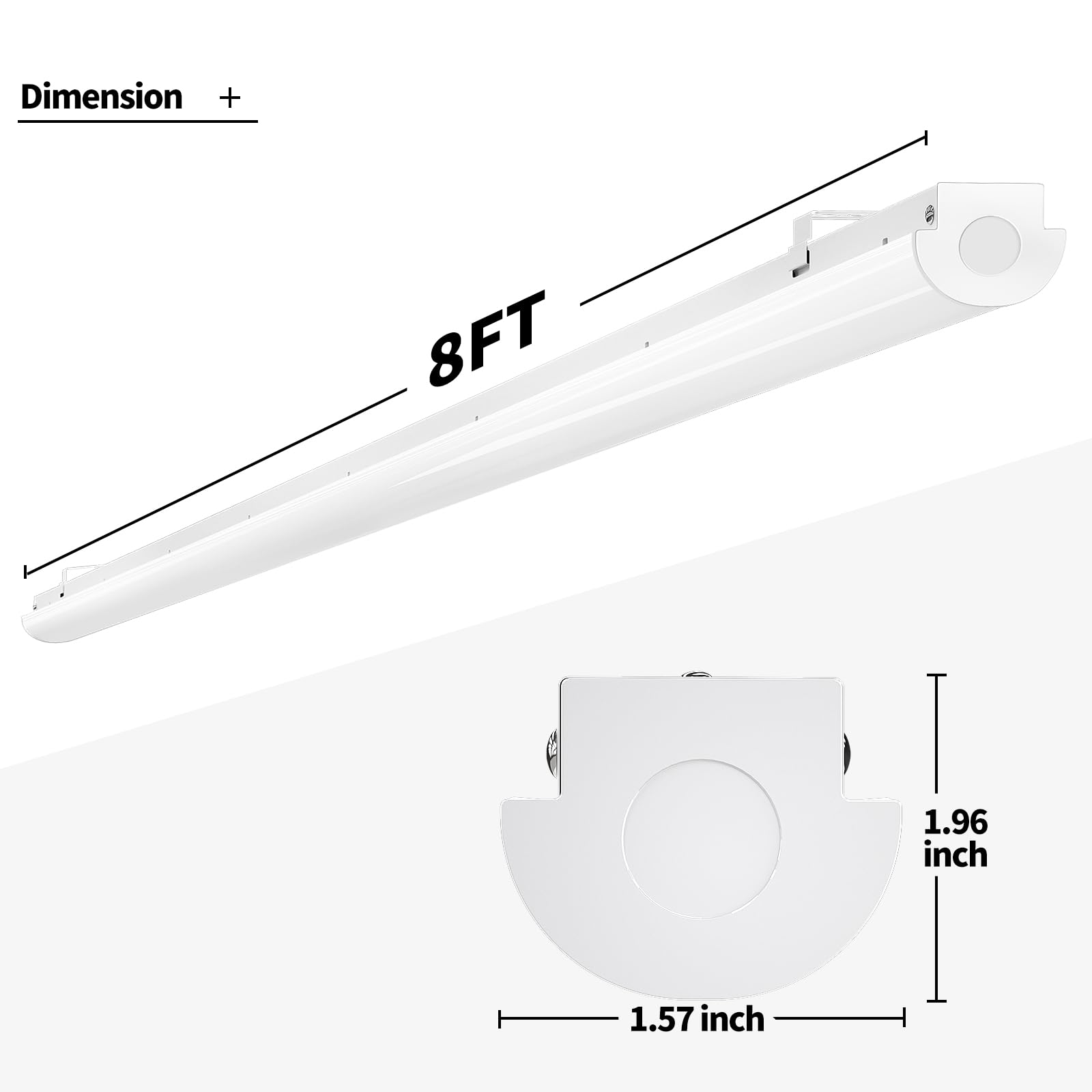 TychoLite 8FT LED Shop Lights 110W [6 Lamps F96T12 Fluorescent Equiv.], 12500LM, 5000K, Compact 8 Foot Strip Lights for Garage Shop, Suspended or Flush Mount, Energy Saving up to 4000W / 5Y, 4 Pack