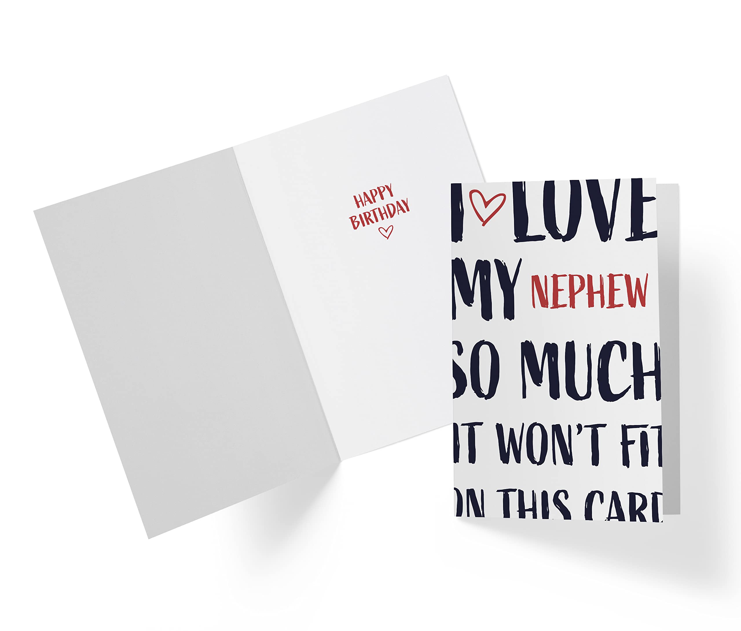 Sweet and Funny Birthday Card for Nephew, Large 5.5 x 8.5 Nephew Birthday Card, Happy Birthday Nephew Card, Birthday Card Nephew, Karto This Much Nephew