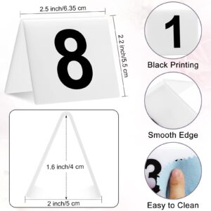 40 Pieces Acrylic Tent Table Numbers 1-40 Double Side Numbered Table Tents Restaurant Wedding Table Number White Table Tent Numbers Cards Signs for Party Banquets Service Evidence Markers Supplies