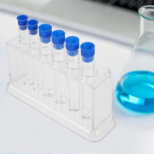 Plastic Test Tube Rack Set: 6pcs Laboratory Test Tube with Holder Stand Tube Detachable White Test Tube Storage Rack Stand