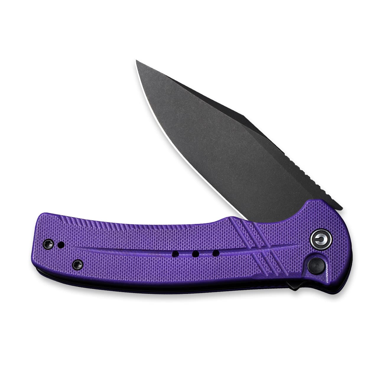 CIVIVI Cogent Button Lock Flipper Pocket Knife, 14C28N Blade G10 Handle, Good for Outdoor EDC Camping C20038D-2 (Purple)