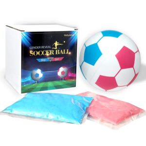 Gender Reveal Soccer Ball with Powder, Revelacion de Sexo de Bebe 2 Big Bags of Pink and Blue Gender Reveal Powder for Boy or Girl Baby Gender Reveal Ideas