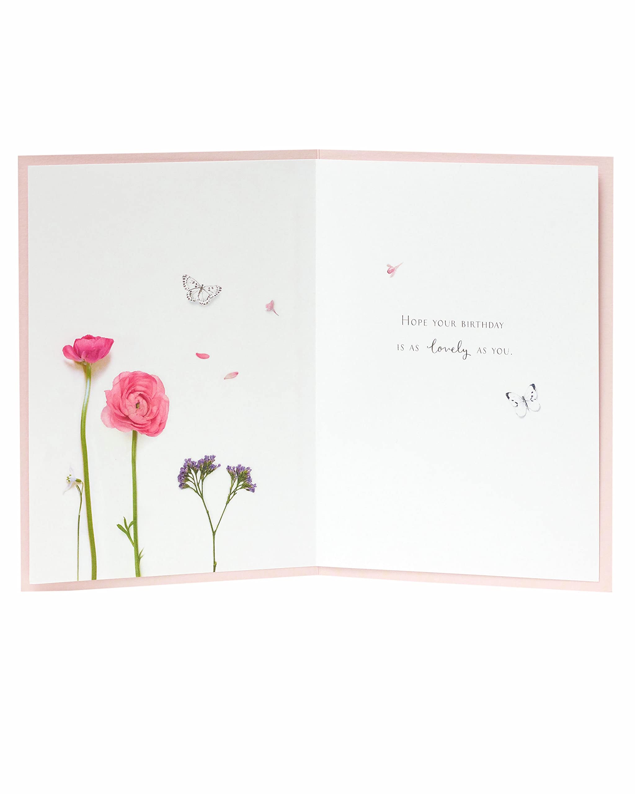 UK Greetings Birthday Card for Her - Birthday Card for Friend - Into the Meadow - Pink Floral Flamingo