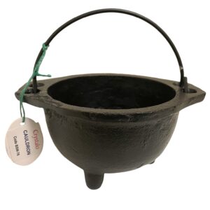 Crystalo - Cast Iron Cauldron Size- "D (5.5" D, Plain)