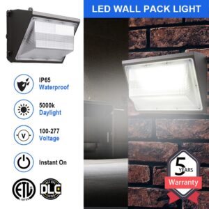 OSTEK 41W LED Wall Pack Light 5200LM (150-200W HPS/MH Equiv.) 5000K Daylight Commercial Outdoor Wall Area Security Lighting Fixture IP65 Waterproof 100-277V,ETL&DLC Listed