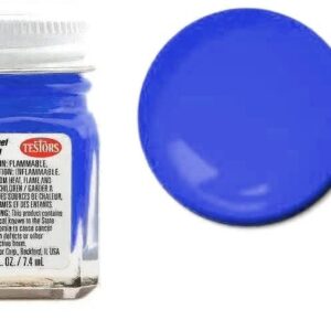 Testors Enamel Paint, Violet, Cherry, Flat Grapefruit, Tangerine, Grape, Bright Lime, Flat Sunflower, Fluorescent Blue, and Clear Thinner, 1.75 Ounce (Pack of 9) - with MYD Paint Brushes