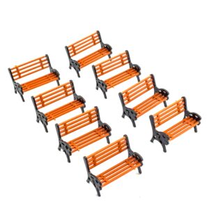 marrteum park street bench chair model scenery decoration 1:50 settee 2.8 cm/ 1.1 inch scene accessory for train platform, architecture models, 8 pcs