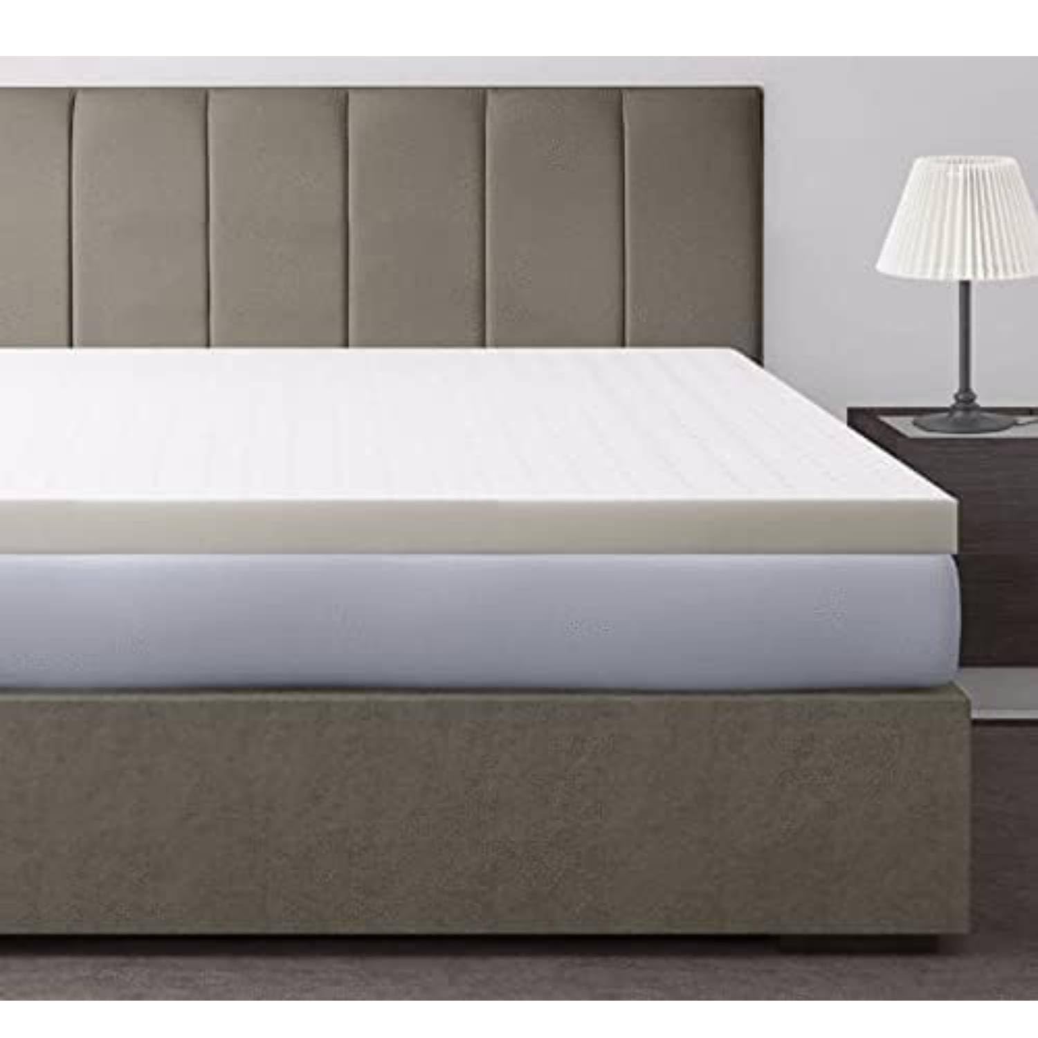 ORGANIC TEXTILES Organic Latex Mattress Topper with Cotton Removable Cover - Made in USA (3 Inches King, Soft)