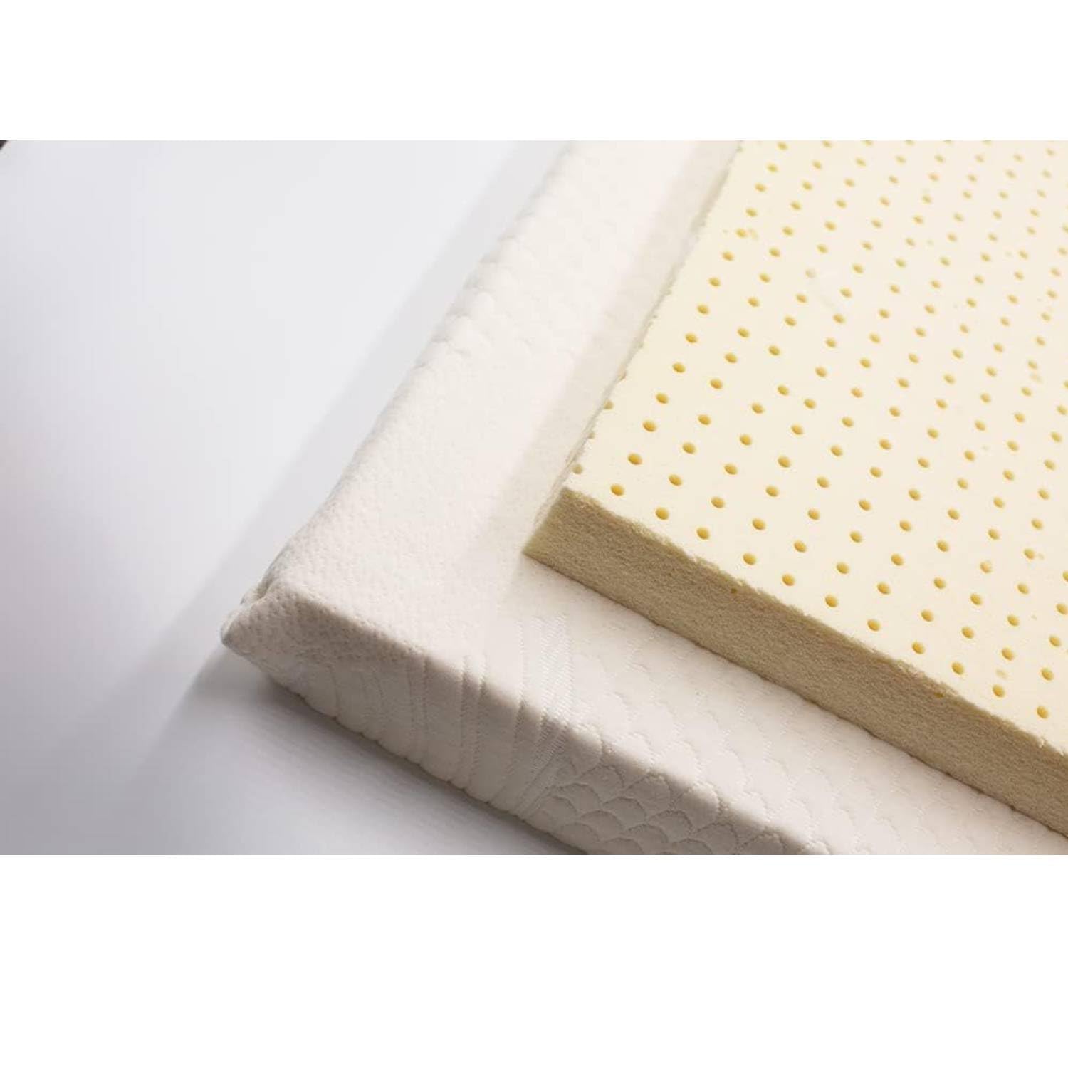 ORGANIC TEXTILES Organic Latex Mattress Topper with Cotton Removable Cover - Made in USA (3 Inches King, Soft)