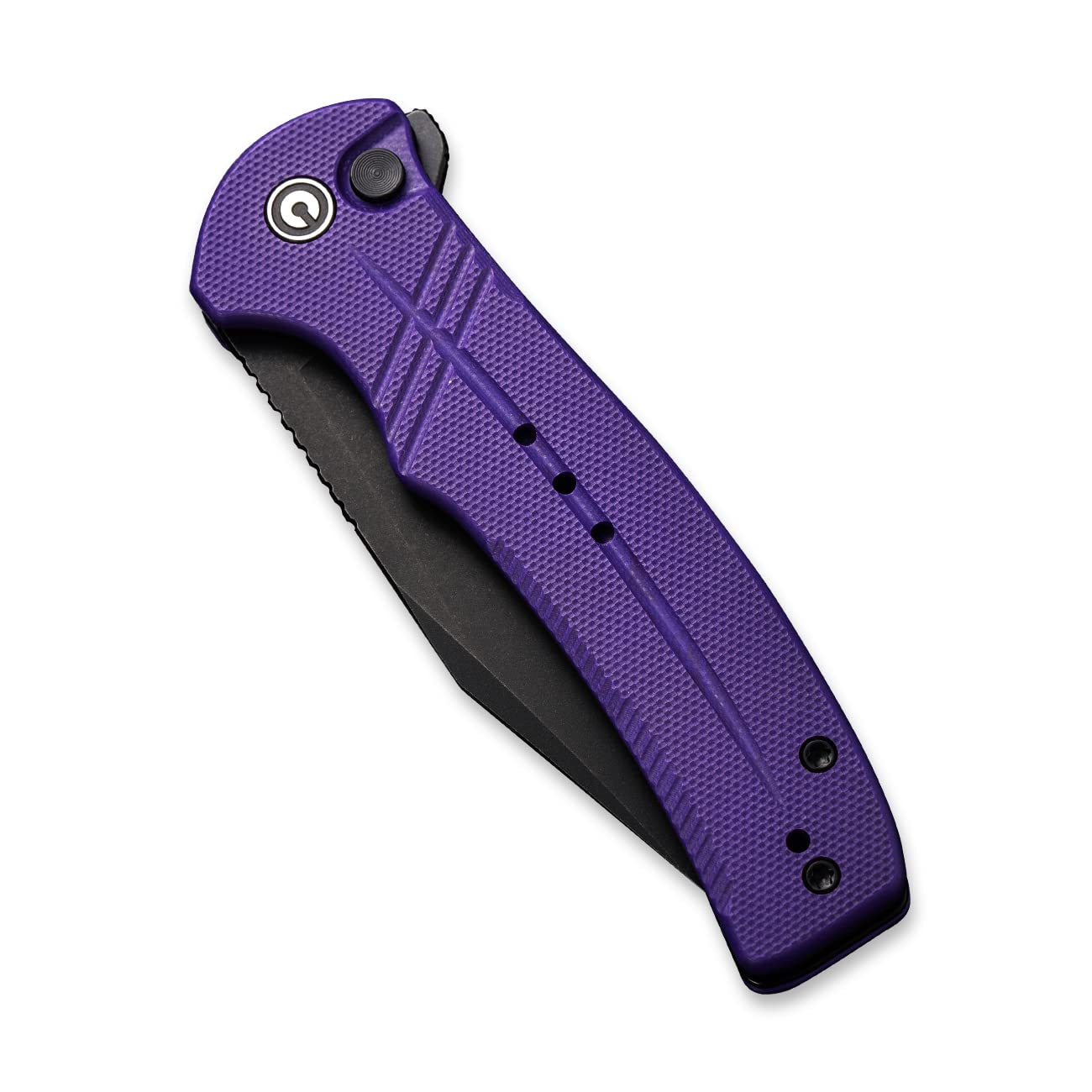 CIVIVI Cogent Button Lock Flipper Pocket Knife, 14C28N Blade G10 Handle, Good for Outdoor EDC Camping C20038D-2 (Purple)