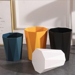 WEECRON Trash Can Bathroom Waste Basket Plastic Diamond Shape 2.6 Gallon (2 Pack, Black)