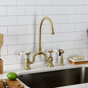 Kingston Brass KS7798BPLBS Bel-Air Bridge Kitchen Faucet, Brushed Nickel