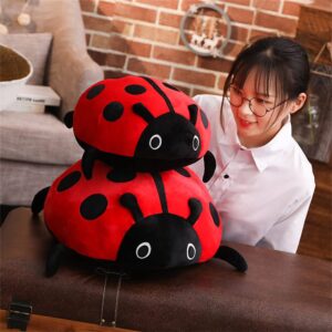 pangcangshu Cute Plush Toy Soft Ladybug Ladybird Insect Hold Doll Pillow Cushion Novelty Children Birthday Gift (Red, 30cm/11inch)