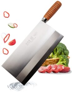 select master chinese chef knife, big vegetable cleaver, chinese cleaver knife and high carbon steel with non-slip ergonomic handle for home and restaurant