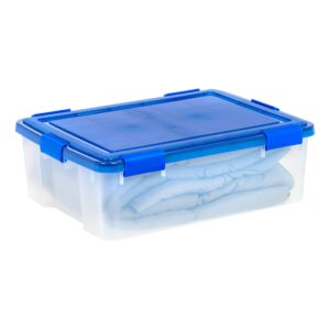 IRIS USA 3Pack 41qt WEATHERPRO Airtight Plastic Storage Bin with Lid and Seal and Secure Latching Buckles