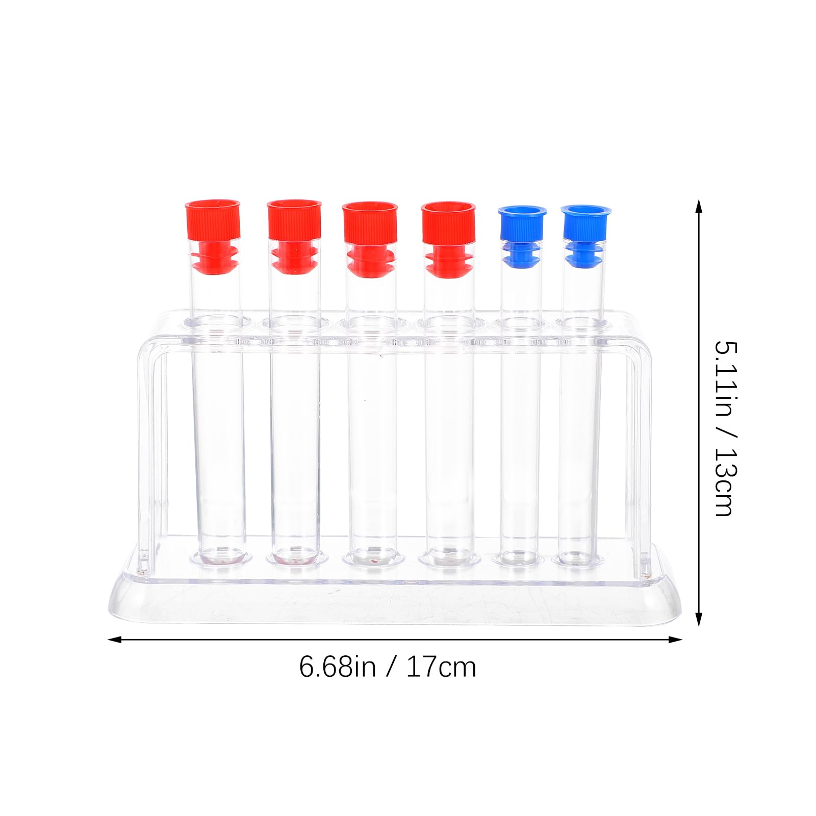 Plastic Test Tube Rack Set: 6pcs Laboratory Test Tube with Holder Stand Tube Detachable White Test Tube Storage Rack Stand