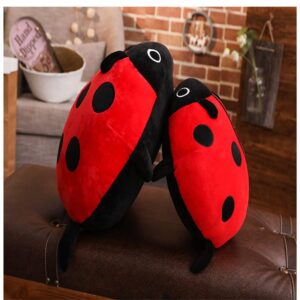 pangcangshu Cute Plush Toy Soft Ladybug Ladybird Insect Hold Doll Pillow Cushion Novelty Children Birthday Gift (Red, 30cm/11inch)