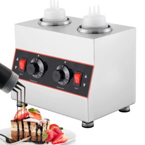 Saladulce Electric Cheese Sauce Warmer Nacho Cheese Dispenser Warmer with 22oz Bottles, Bottle Warmer for Cheese Chocolate Hot Fudge Caramel 86-185℉ 110V