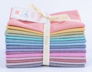 tilda chambray fqb 15 fabrics fat quarter bundle, multi