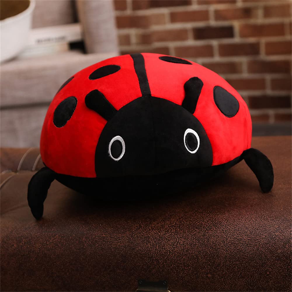 pangcangshu Cute Plush Toy Soft Ladybug Ladybird Insect Hold Doll Pillow Cushion Novelty Children Birthday Gift (Red, 30cm/11inch)