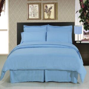 Royal Tradition 100% Brushed Microfiber 3PC Duvet Cover Set, Soft and Cozy Comforter Cover with Button Closures and 2 Pillow Shams (Full/Queen, Solid Blue)