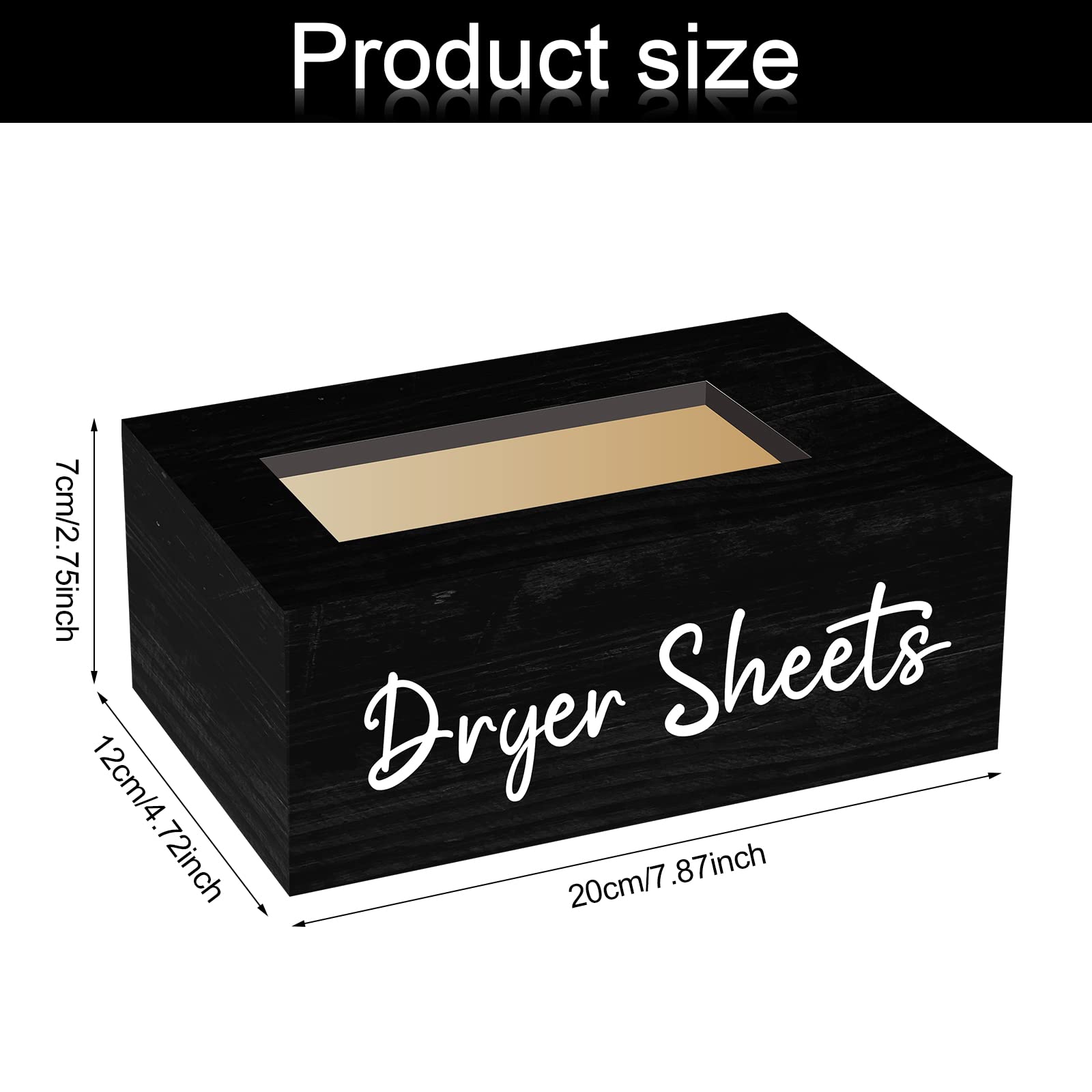 Blulu Dryer Sheet Holder for Laundry Room Wooden Dryer Sheet Container Dryer Sheets Dispenser Box Wooden Container Modern for Organizing Fabric Laundry Pods, 7.87 x 4.72 x 2.75 Inches