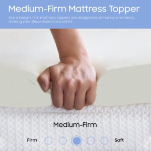 GREATON Breathable 1-inch Foam Mattress Topper with Perfect Body Support | Comfortable Mattress Topper for Ultimate Relaxation, Improves Back Pain, Heavy-Duty Structured Toppers, Full, White