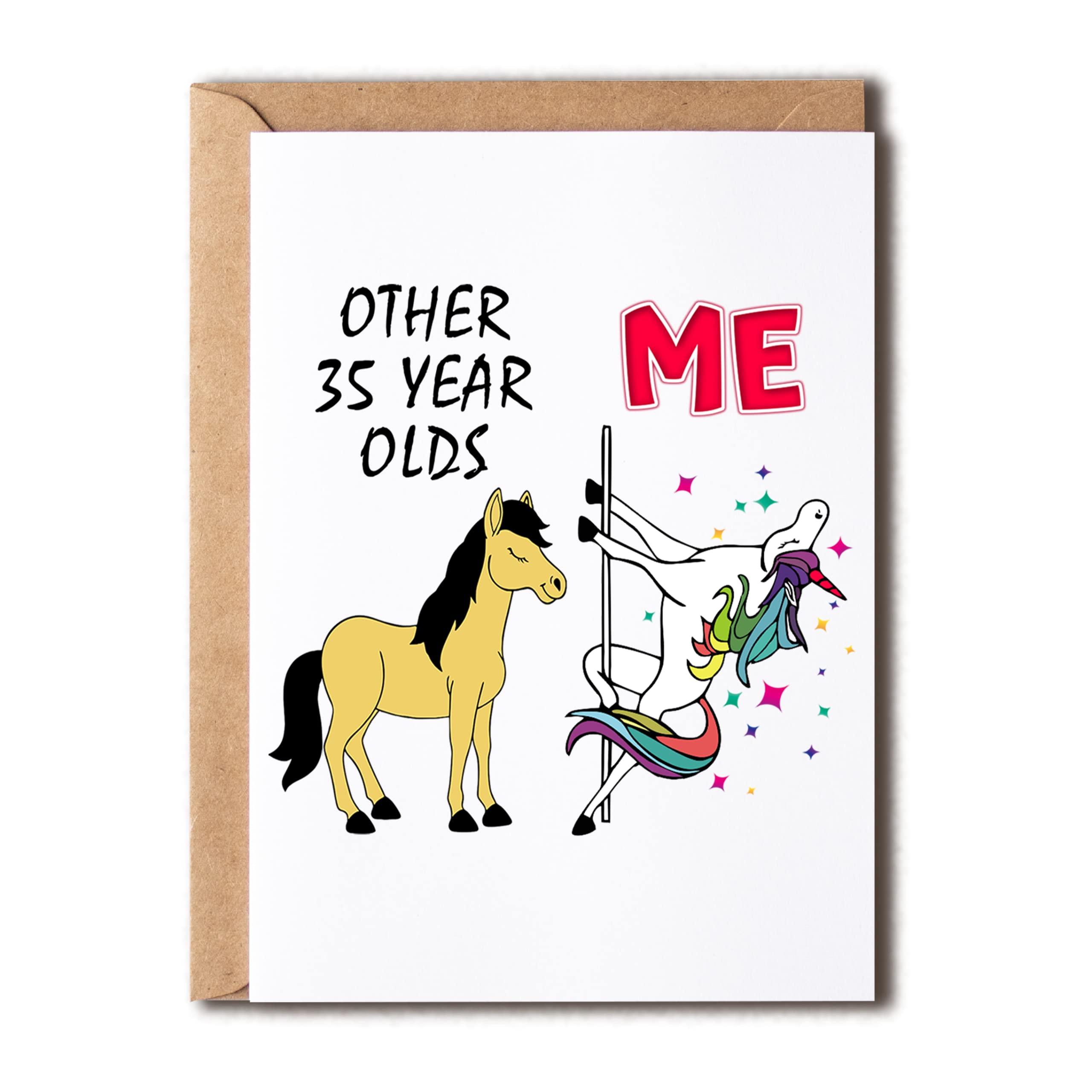 35Th Birthday Gifts For Women Other 35 Year Olds Me Unicorn Card 35 Years Old Birthday Gifts Card For Mom Wife Friend Sister Her