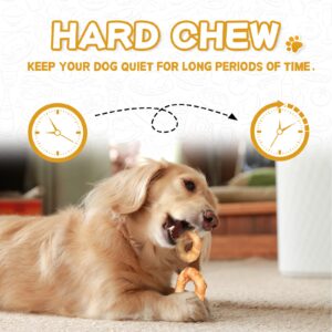 PAWUP Dog Treat Chicken Wrapped Rawhide (4pcs) for Large Dogs, Long Lasting Dog Treat Ring w/Taurine for Aggressive Chewer, 12.5oz