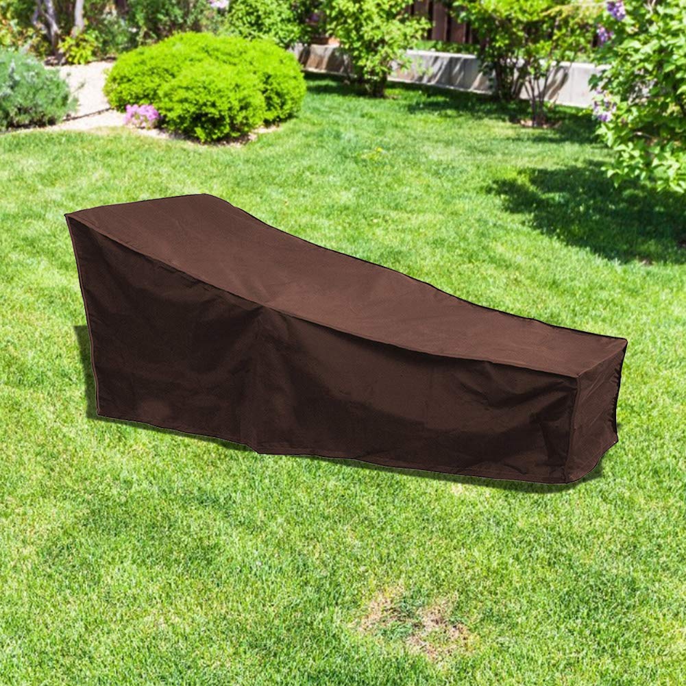 Patio Furniture Cover, Outdoor Chaise Lounge Covers Lightweight Patio Chair Lounge Cover for Outdoor Patio Garden Furniture(Coffee)