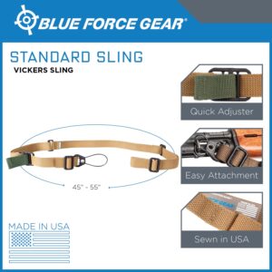 Blue Force Gear Standard Sling | 2 Point Sling Adjusts for Carrying Positions | 45-55 inches (OD Green)