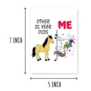 35Th Birthday Gifts For Women Other 35 Year Olds Me Unicorn Card 35 Years Old Birthday Gifts Card For Mom Wife Friend Sister Her