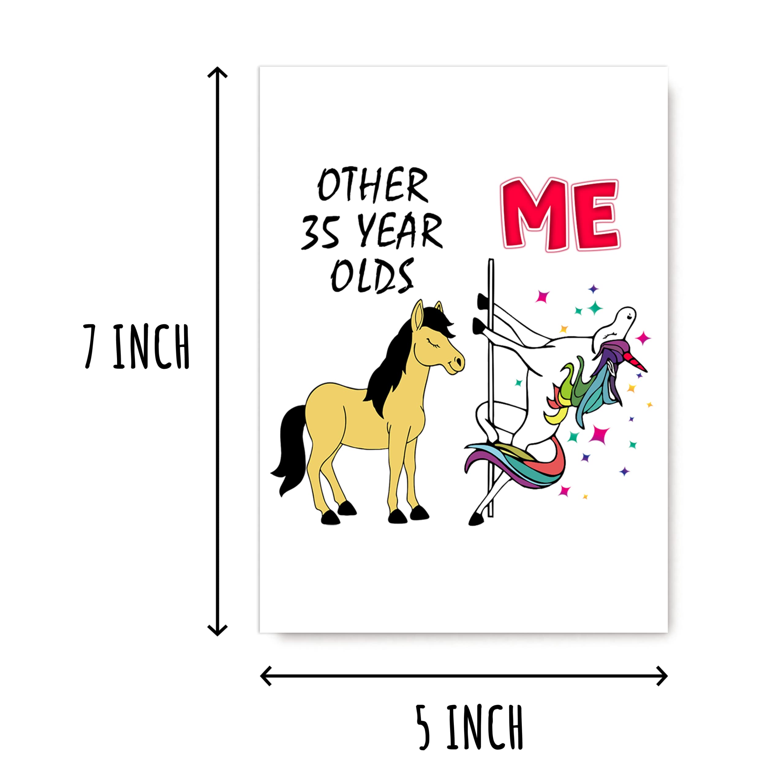 35Th Birthday Gifts For Women Other 35 Year Olds Me Unicorn Card 35 Years Old Birthday Gifts Card For Mom Wife Friend Sister Her