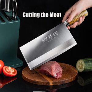 SELECT MASTER Chinese Chef Knife, Big Vegetable Cleaver, Chinese Cleaver Knife and High Carbon Steel with Non-slip Ergonomic Handle for Home and Restaurant