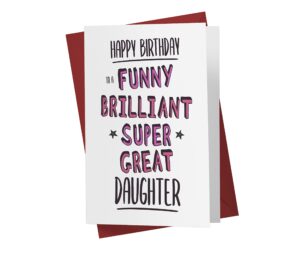 sweet and funny birthday card for daughter, large 5.5 x 8.5 daughter birthday card, birthday cards for daughter - birthday card daughter - karto - compliment daughter