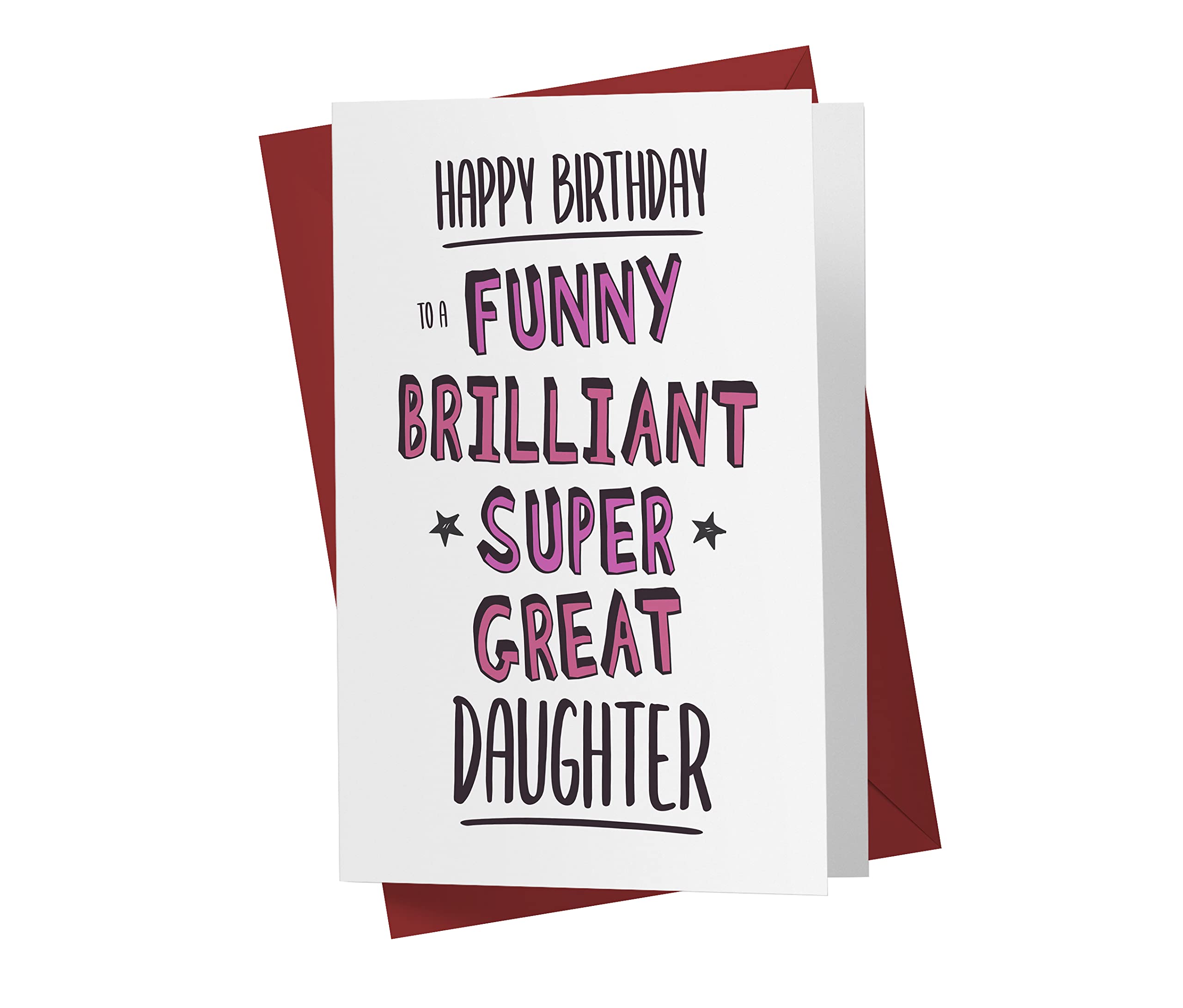 Sweet and Funny Birthday Card For Daughter, Large 5.5 x 8.5 Daughter Birthday Card, Birthday Cards For Daughter - Birthday Card Daughter - Karto - Compliment Daughter