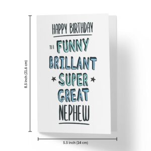 Sweet and Funny Birthday Card for Nephew, Large 5.5 x 8.5 Nephew Birthday Card, Happy Birthday Nephew Card, Birthday Card Nephew, Karto Compliment Nephew