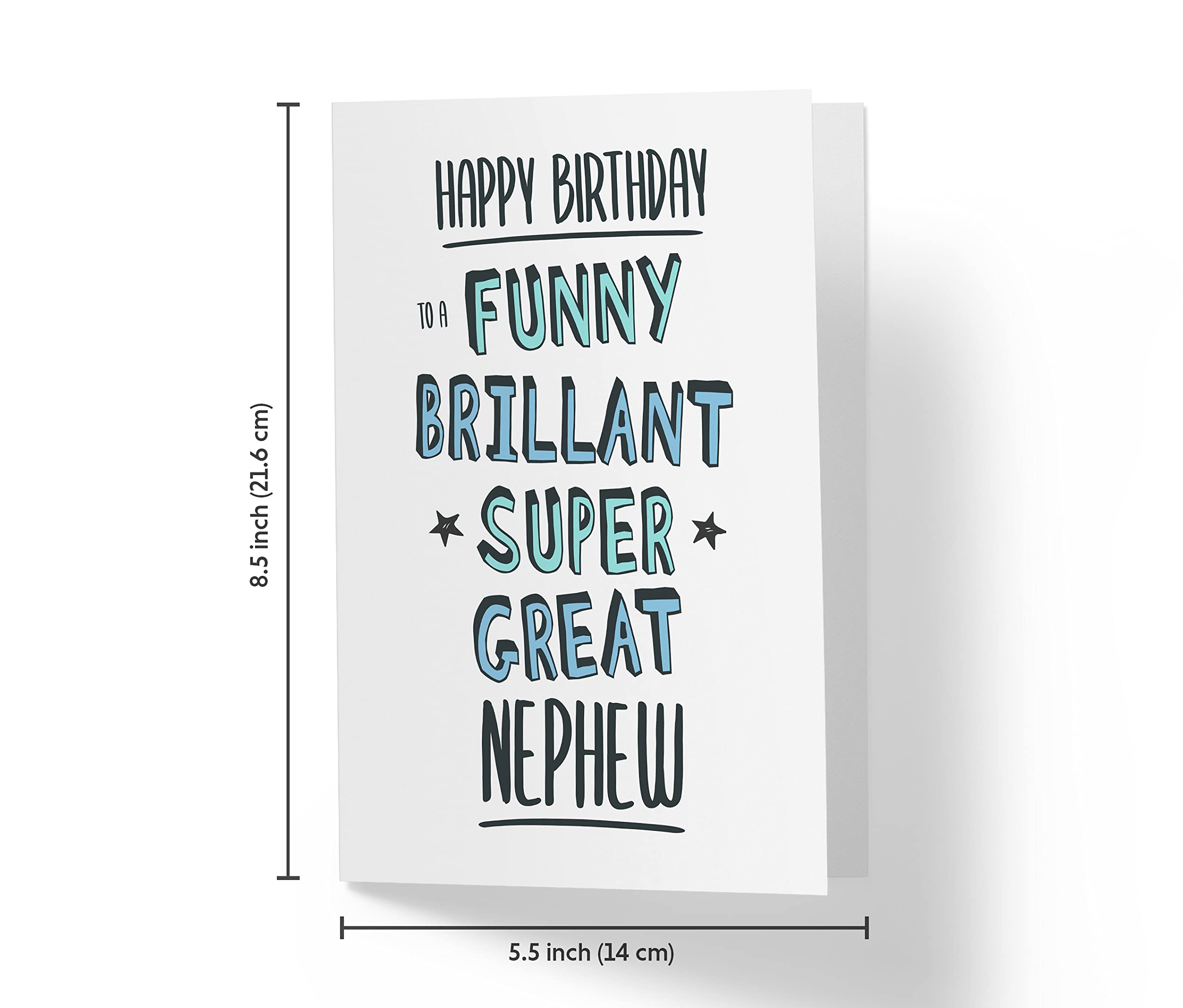 Sweet and Funny Birthday Card for Nephew, Large 5.5 x 8.5 Nephew Birthday Card, Happy Birthday Nephew Card, Birthday Card Nephew, Karto Compliment Nephew