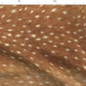 Spoonflower Fabric - Soft Deer Hide Spring Fawn Railroad Skin Animal Willow Printed on Minky Fabric by The Yard - Sewing Baby Blankets Quilt Backing Plush