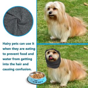 PATTEPOINT Dog Noise Cancelling Ear Muffs, Dog Ear Cover for Anxiety Relief& Calming Dogs, Snood for Dog Cat Noise Reduce Grooming Bathing, Neck and Ear Warm Ear Muffs,Grey M