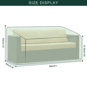 CHUN YI Waterproof Patio Bench Oversized Sofa Slipcover, 4 Seater Patio Outdoor Lounge Oversized Sofa Cover, Heavy Duty Lawn Patio Furniture Covers for Couch, 88" W x 35" D x 33" H, Dark Gray