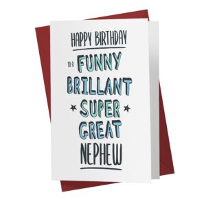 Sweet and Funny Birthday Card for Nephew, Large 5.5 x 8.5 Nephew Birthday Card, Happy Birthday Nephew Card, Birthday Card Nephew, Karto Compliment Nephew