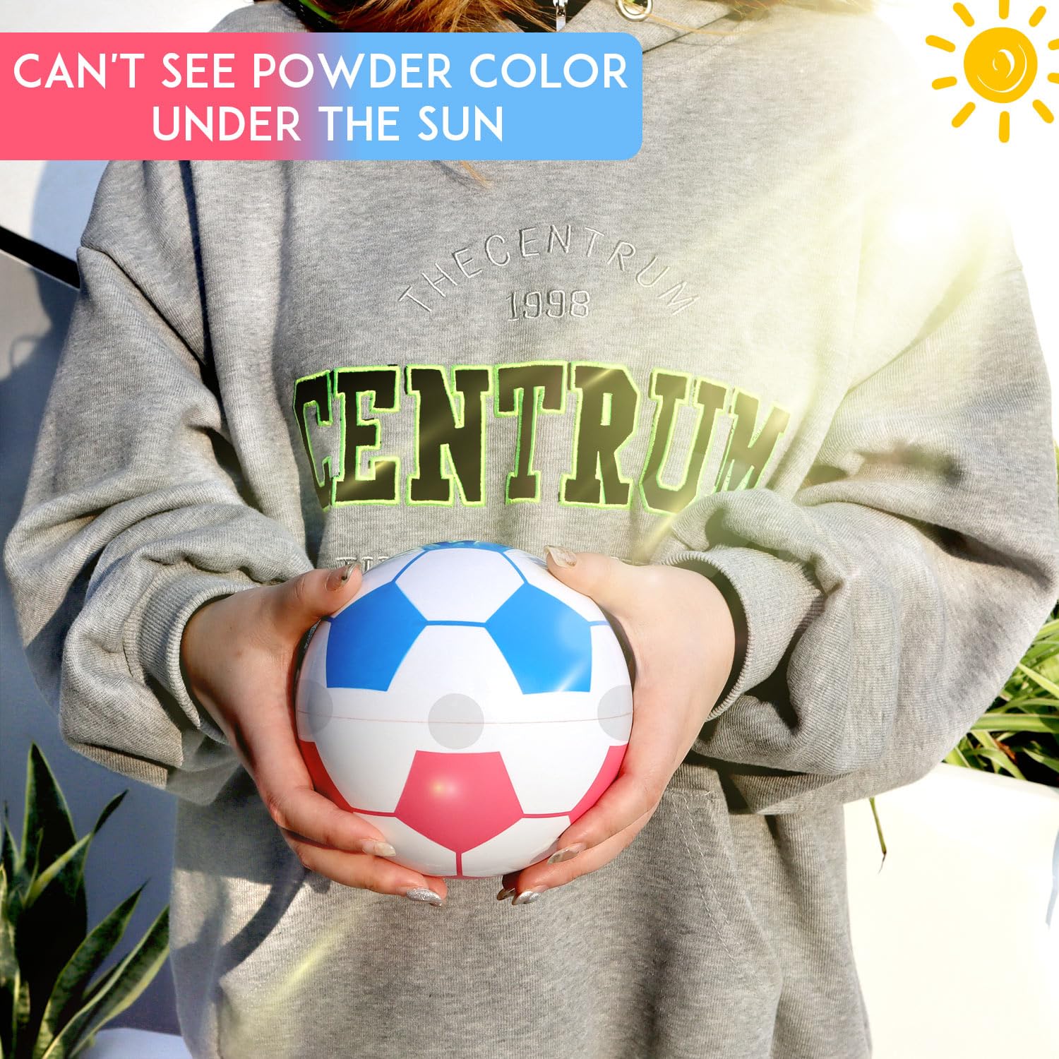 Gender Reveal Soccer Ball with Powder, Revelacion de Sexo de Bebe 2 Big Bags of Pink and Blue Gender Reveal Powder for Boy or Girl Baby Gender Reveal Ideas