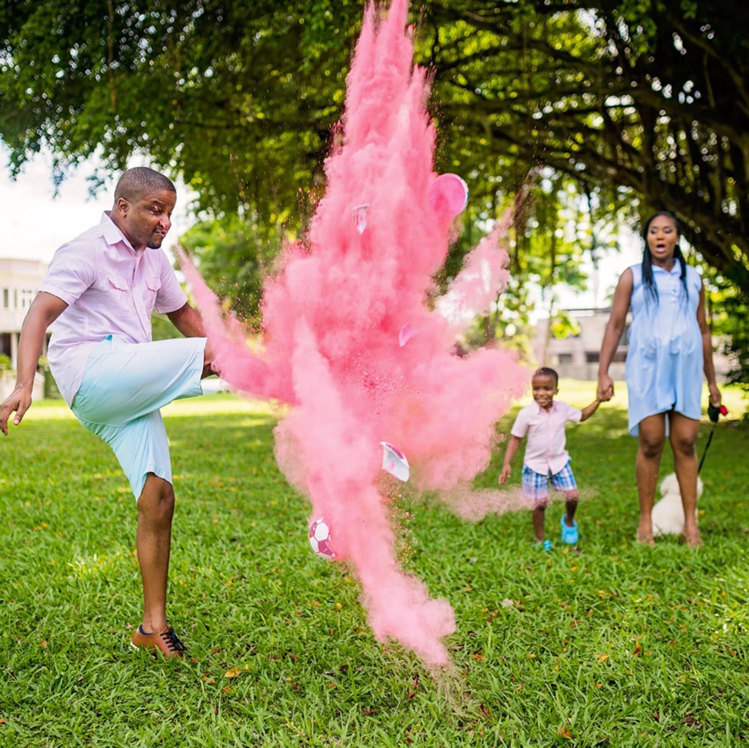 Gender Reveal Soccer Ball with Powder, Revelacion de Sexo de Bebe 2 Big Bags of Pink and Blue Gender Reveal Powder for Boy or Girl Baby Gender Reveal Ideas