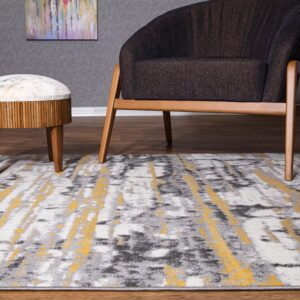 Rugshop Darwin Vintage Abstract Modern Area Rug 5' x 7' Yellow